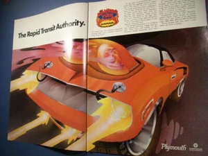 1970 Plymouth Hemi Cuda 2p mid-size mag cartoon car ad-"Rapid Transit Authority" - Picture 1 of 1