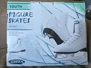 DBX 1100 Series Youth Figure Skates Size 3 White w/ Blade Covers & Box