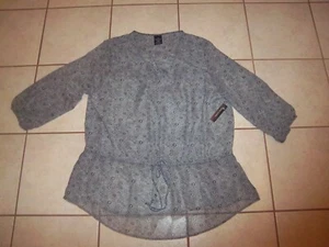 Damenbluse Faded Glory neu mit Etikett - XXL 3/4-Arm schwarz-weiß - Bild 1 von 5