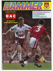 West Ham United V Wimbledon Rare Official Match Day Programme 11Th January 1992