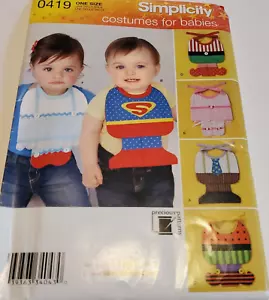 Pattern For Baby Bibs Holiday Costume - Simplicity 0419 - Picture 1 of 4