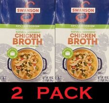 SWANSON Chicken Broth 100% Natural - 33% LESS SODIUM - 48 oz Carton 3 Lbs 2 PACK