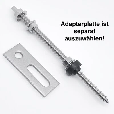 MARKENQUALITÄT Stockschrauben Edelstahl A2 Muttern EPDM PV Photovoltaik Solar M10 200 250 300