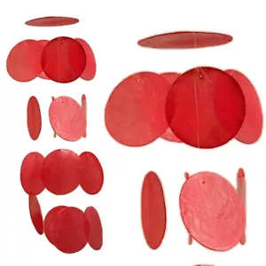 Capiz Muschel Rot Girlande als hänge Deko für Fenster ,Wohnzimmer ,Garten 50cm - Bild 1 von 4