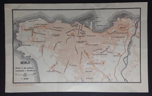 Stampa Vintage Pianta Beirut Libano 1934 - Picture 1 of 2