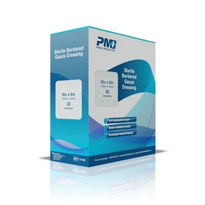 Premier Medical Plus Sterile Bordered Gauze Dressing 6x6 Total 60 Pads (2 x 30) - Picture 1 of 2