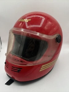 VINTAGE 1980 GRANT Full Face MOTORCYCLE RACING SNOWMOBILE HELMET Red Large - Picture 1 of 7