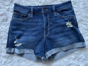Hollister pantaloncini classici da donna nuovi con etichette taglia 10 denim lavato scuro - Foto 1 di 5