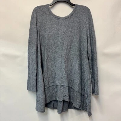 Moneda 1804 Mujer M Gris Cuello Redondo Pañuelo Dobladillo Manga Larga Top Nuevo con Etiquetas AS23 Foto 1 de 3