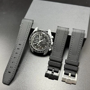 Correa de reloj de goma negra para Omega x Swatch MoonSwatch Mission to the Moon - Imagen 1 de 6