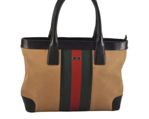 Autentica Borsa Gucci Web Linea Sherry Tela Pelle 0021119 Beige 5126M - Foto 1 di 10