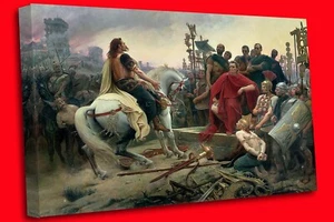 Julius Cäsar Schlacht mit den Galliern Leinwand Wandbild Bild Druck - Bild 1 von 8