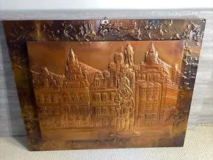 VTG HAMMERED COPPER 3D Christian Prince Saint? 20”x15 3/4” JDE Handmade Signed - Picture 1 of 13