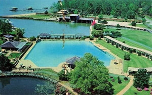 Piscina patio, Grand Hotel, Point Clear, Alabama PC vintage - Imagen 1 de 2