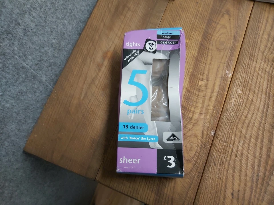 George 3 Pairs Medium Natural 15 Denier Sheer Tights - Image 1 of 1