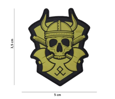 US Army Aufnäher Tactical Morale Patch Viking with Hatchet Green
