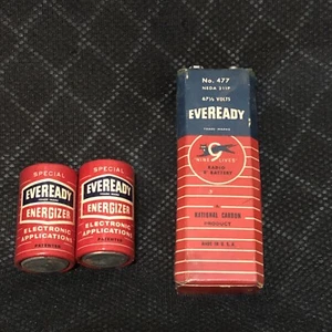 Vintage Eveready 67,5 Volt & 1,5 Volt ~ 3 Stk. - Bild 1 von 9