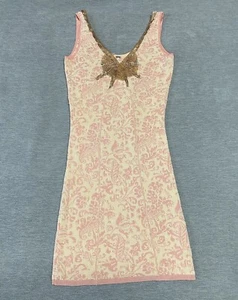 Free People Womens Dress Size Small Body Con Mini Beige Tank Dress Festival Boho - Picture 1 of 11