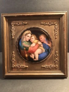 Antik handbemalt auf Porzellan/Madonna/St. Maria/Dresden/Sachsen/Deutschland um 1900 - Bild 1 von 12