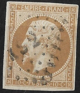 FRANKREICH - NAPOLEON NR. 13 B OBLITERE RAUTE DES BUREAUX DE PARIS KS2 - Bild 1 von 2