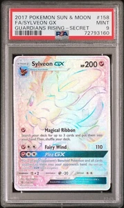 2017 Pokemon Guardians Rising Sylveon GX Rainbow Rare 158/145 PSA 9 Mint - Picture 1 of 2