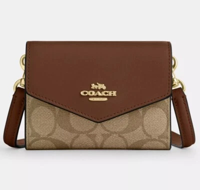 Coach Mini Envelope Wallet With Strap In Signature Canvas. So Cute 🥰 - Image 1 of 4