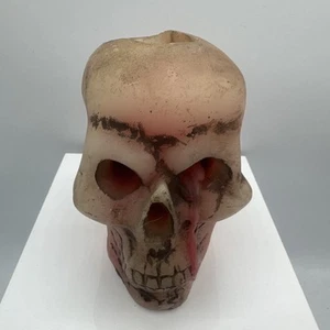 Halloween Totenkopf blutende Kerze Schmelzwachs teilweise verwendet Kriechdeko Goth 4,5" - Bild 1 von 7