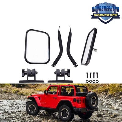 Espejos retrovisores laterales aptos para Jeep Wrangler 1997 1998-2018 acero con recubrimiento en polvo negro Foto 1 de 4