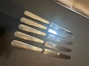 5 Tafelmesser Rambling Rose Towle WT 10,6 Unzen Griffe NICHT massiv  - Bild 1 von 2