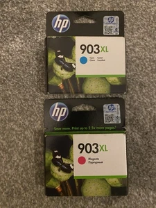 2 x wkłady atramentowe HP 903XL Oryginalny atrament Office Jet 6900 SERIES cyjan i purpurowy - Zdjęcie 1 z 6