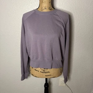 Torrid Cotton Blend Terry Knit Pullover Sweater Purple Size 0 L Crew Neck Lounge - Picture 1 of 9