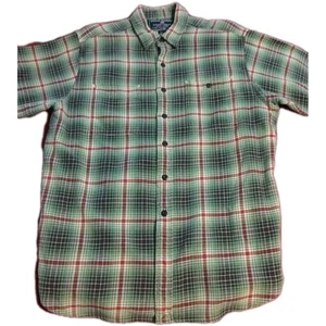 Vintage Ralph Lauren dickes Flanellhemd LG kariert 90er Kurzarm Sportsman Polo Sp - Bild 1 von 8