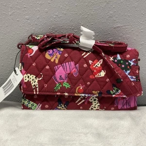 New VERA BRADLEY Outlet Wallet Crossbody - Holiday Hounds - Picture 1 of 9
