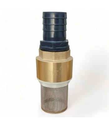 Clapet anti retour en laiton avec crépine et manchette, pour pompe - 1,5 pouces  - Photo 1/3