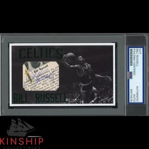 Bill Russell signed Cut 3x5 Custom Card PSA DNA Slab Celtics HOF Auto C4821 - Picture 1 of 2
