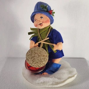 1990 Annalee Little Drummer Boy 7" Christmas Caroler Holiday Felt Vtg - Picture 1 of 11