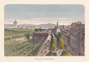 Viena Viena Austria Austria vista vista grabado en madera xilografía 1880 - Imagen 1 de 1