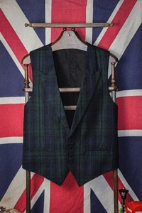 Tuxacco Tuxedo Tartan (Black Watch) Waistcoat/vest - Size 39-41 - Picture 1 of 5
