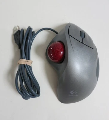 Logitech Trackman Wheel T-BB18 Trackball Mouse Scroll Wheel Wired USB, Tested - Image 1 of 4