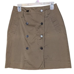 Ann Taylor khaki Knopfleiste A-Linie Rock Damen ca. Größe 6 Büro adrett - Bild 1 von 6