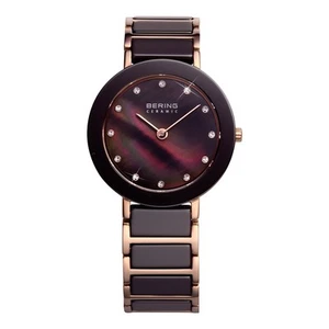 Bering Time 11429-765 Ladies Brown and Rose Gold Ceramic Watch - Picture 1 of 1