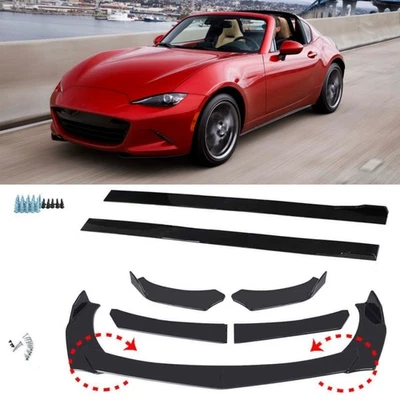 For Mazda MX-5 RX-8 Front Bumper Lip Kit Splitter + Extension Side Skirt 78.7" - Image 1 of 4