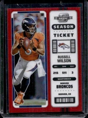 2022 Contenders Optic Russell Wilson Red #141/175 Broncos - Imagem 1 de 2