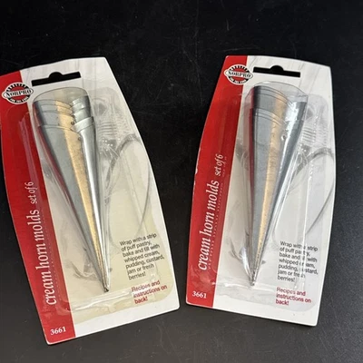 Molde para hornear cuerno crema pastelera de acero inoxidable Norpro 12 piezas (2) juegos formas de postre Foto 1 de 4