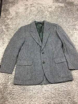 Vtg Pendleton Wool Tweed Blazer Mens Size 44 Gray 2 Wood Buttons Jacket - Image 1 of 4