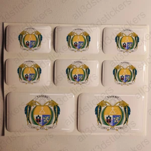 Sticker Nauru Resin Domed Stickers Nauru Coat of Arms 3D Vinyl Adhesive Car Moto - Picture 1 of 1