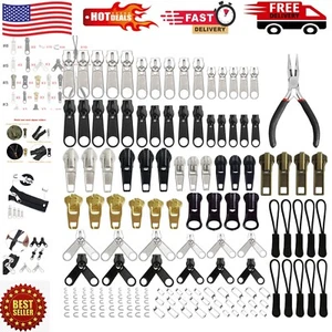 Complete Zipper Pull Rescue Kit - 169-Piece Set with Adjustable Sliders & Pliers - Picture 1 of 8