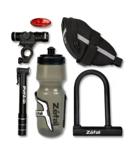 Bike Accessories Lock Water Bottle Pump Light Zefal Premium7-Piece Set Bag - Picture 1 of 9