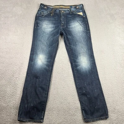 Vtg Guess Premium Jeans 36 x33 Regular Straight Jeans Distressed - Image 1 of 4