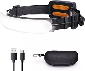 Rechargeable Headlamp 7500mAh 1500 Lumen Super Bright Wide Beam Black NEW - Picture 1 of 3